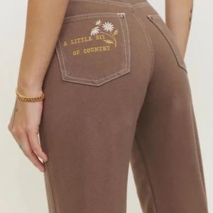 REFORMATION Cowboy jeans w/embroidery - 30 - NWT